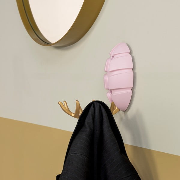 Gancio da parete rosa chiaro/dorato in plastica Bug – Spinder Design-image-4