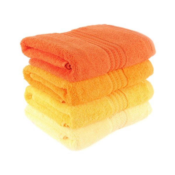 Set di 4 asciugamani Daisy, 70 x 140 cm Rainbow - Foutastic-image-1