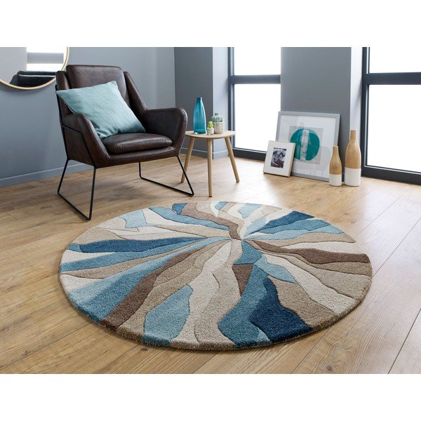 Tappeto blu Scheggia, ⌀ 135 cm - Flair Rugs-image-4