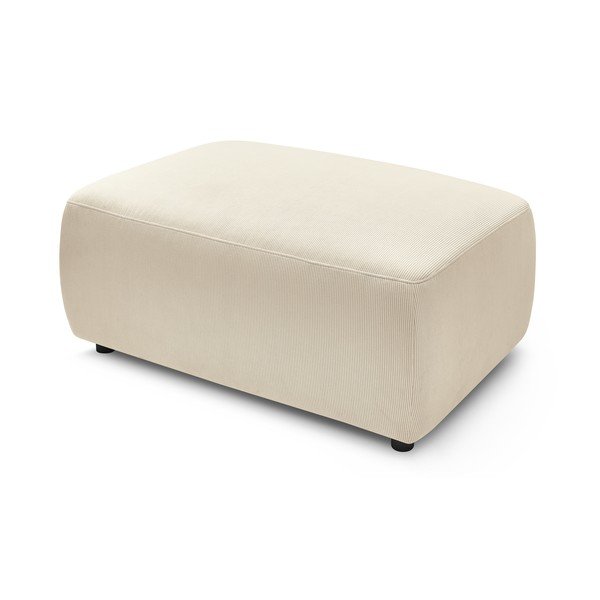 Pouf in velluto a coste color crema Envy - Bobochic Paris