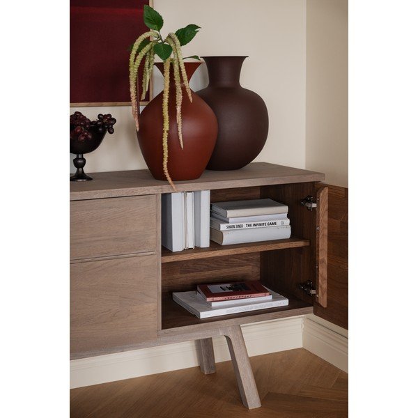 Credenza di colore naturale in rovere massiccio 170x77x42 cm Cleardale – Rowico-image-2