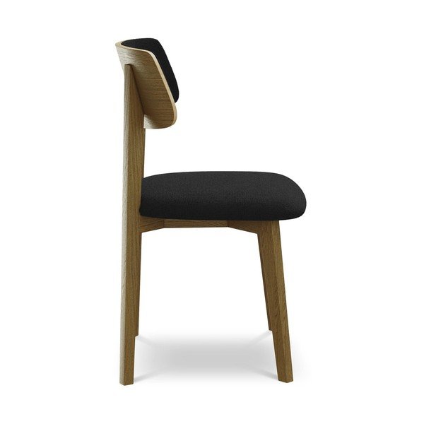 Sedia da pranzo nera in legno massiccio Niu – Makamii-image-2