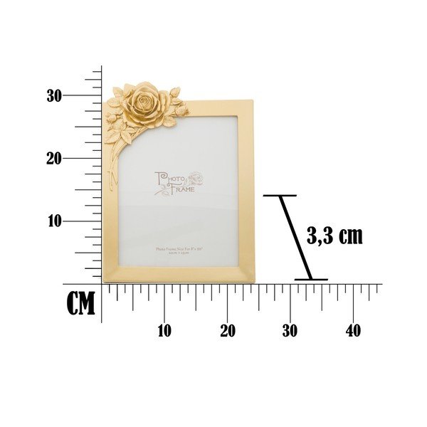 Portafoto giallo in cornice di resina Glam Rose, 20 x 25 cm - Mauro Ferretti-image-1