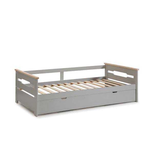 Letto per bambini grigio con letto estraibile , 90 x 190 cm Elisa - Marckeric