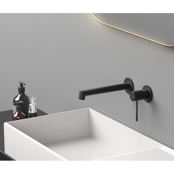 Rubinetto per lavandino in nero opaco da incasso (con una uscita) Solaris – Sapho-image-1