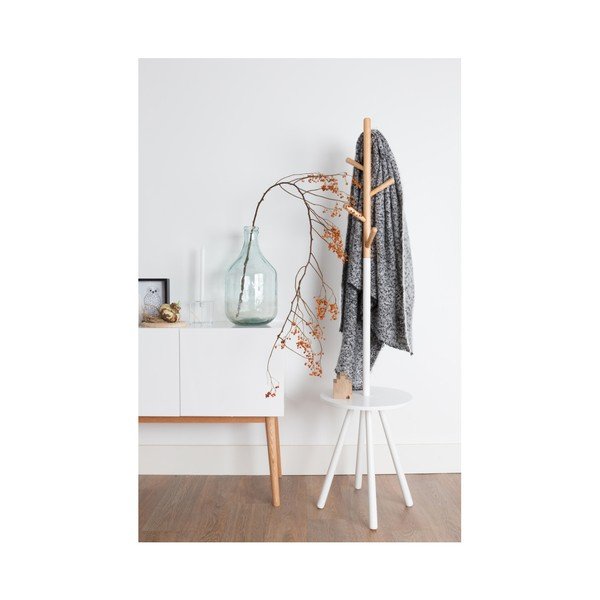 Appendiabiti bianchi con vano portaoggetti Table Tree - Zuiver-image-1