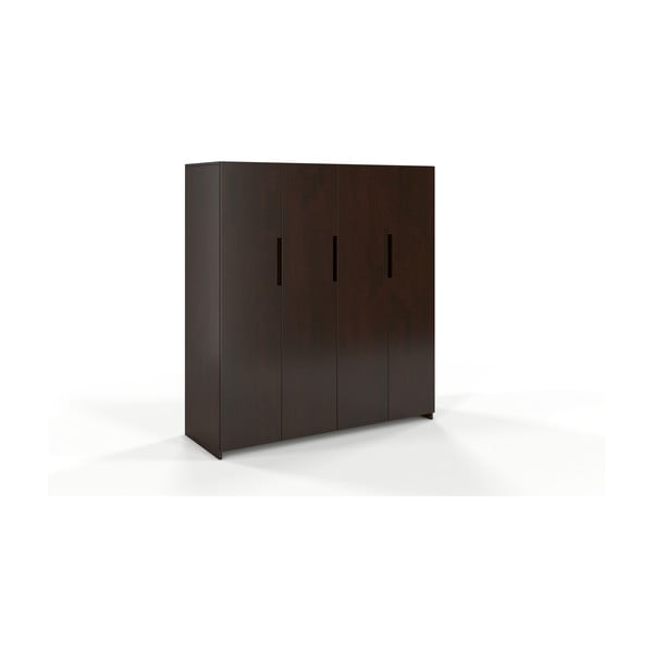 Armadio in legno di faggio marrone scuro 170x180 cm Bergman - Skandica