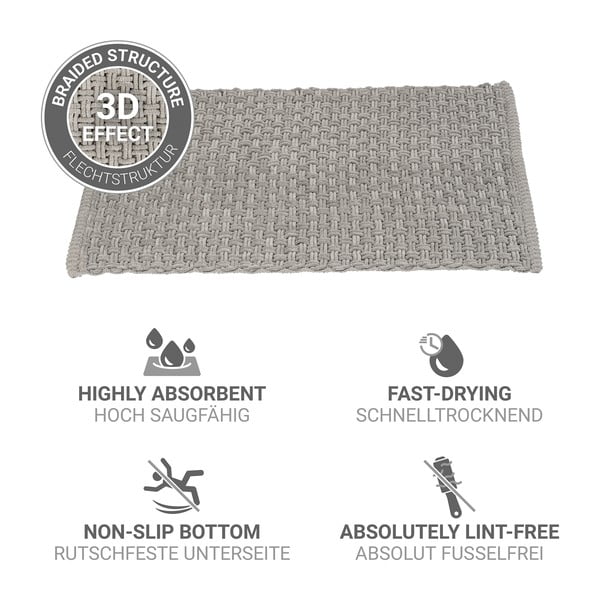 Tappetino per il bagno grigio in tessuto 50x80 cm Ecoli – Wenko-image-4