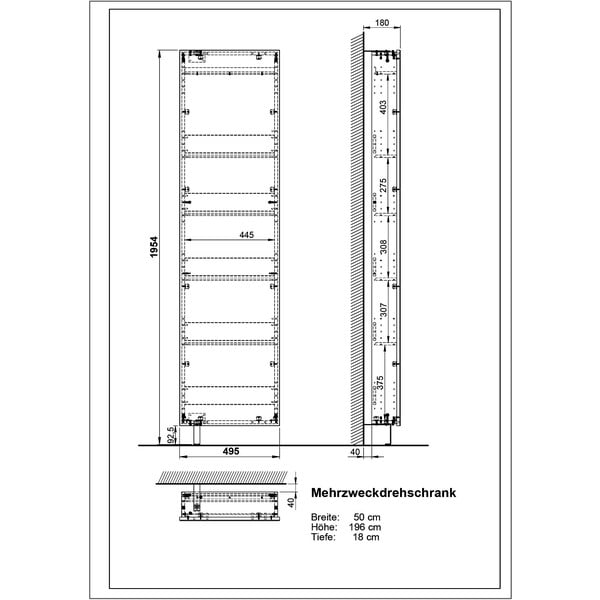 Mobile per ingresso color antracite 50x195x18 cm Rotary – Germania-image-4