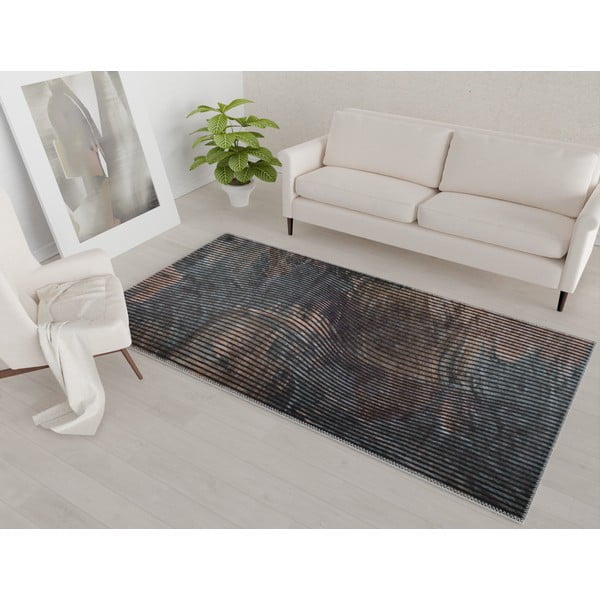 Tappeto lavabile verde scuro 80x150 cm - Vitaus-image-1