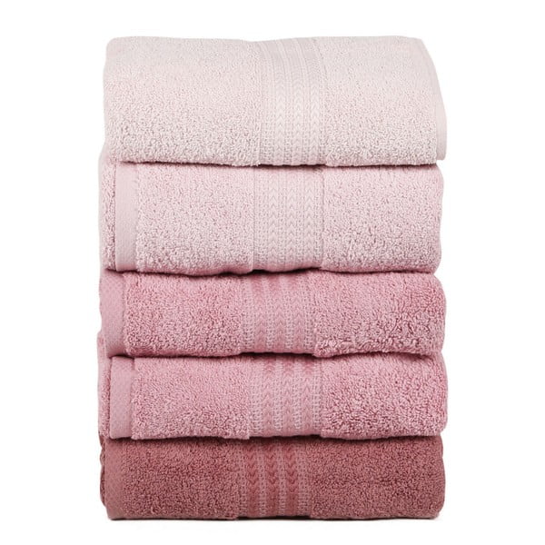 Set di 4 asciugamani Powder, 70 x 140 cm Rainbow - Foutastic-image-1