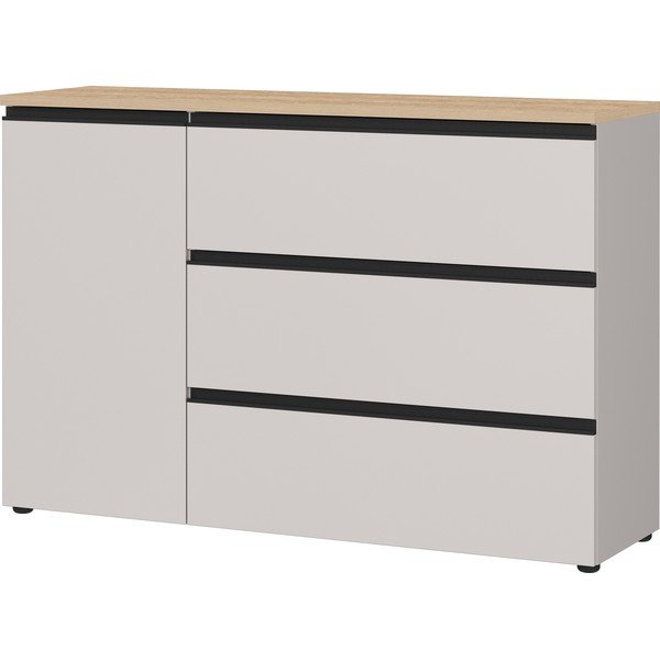 Credenza greige/colore naturale chiaro 135x91x41 cm Cormano – Germania