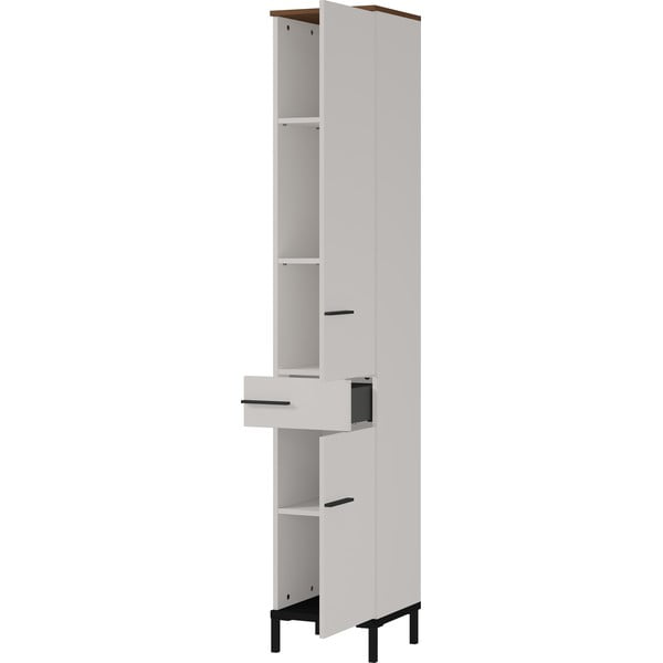 Mobile bagno alto grigio e beige in noce 34x190 cm Yonkers - Germania-image-2