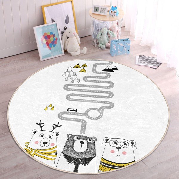 Tappeto bianco per bambini ø 100 cm Comfort - Mila Home-image-3