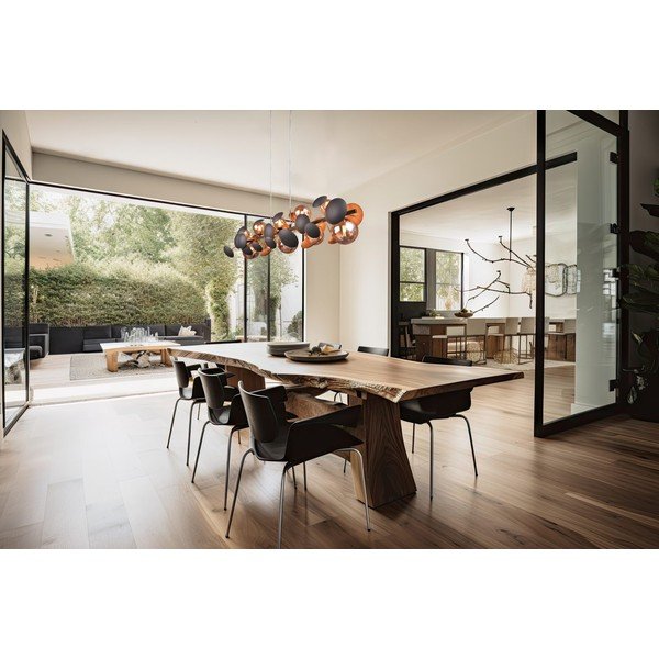 Lampada a sospensione con paralume in vetro grigio-oro Bubble - Trio Select-image-1