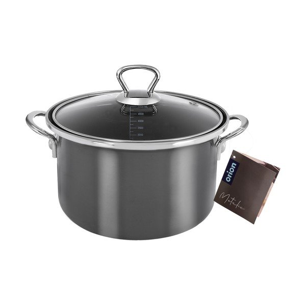 Pentola in smalto con coperchio incluso 5 l Metalic – Orion-image-3