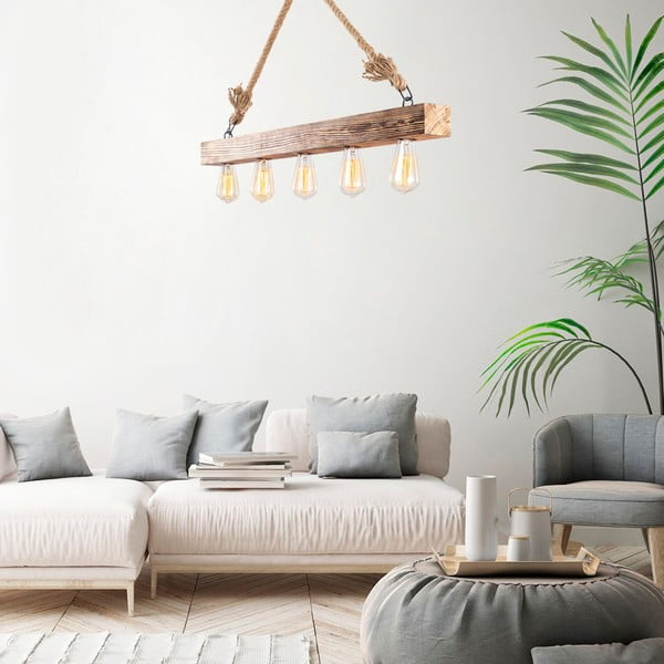 Lampadario di colore naturale Erebos – Opviq lights-image-1