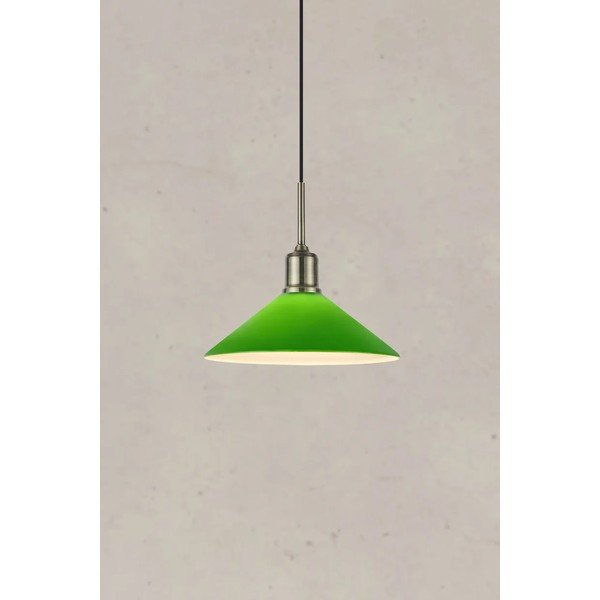 Lampadario verde e color ottone con paralume in vetro ø 25 cm Vela – Markslöjd-image-3