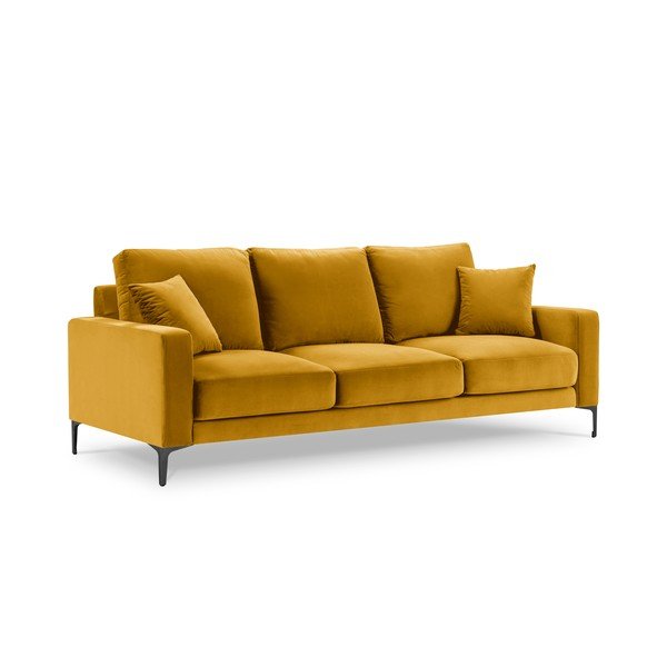 Divano in velluto giallo, 220 cm Harmony - Kooko Home-image-2