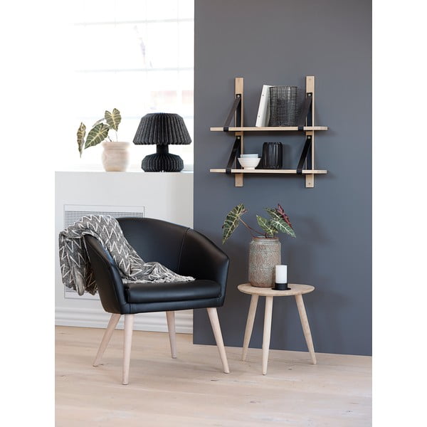 Tavolino in legno di quercia, ø 40 cm Uno - Canett-image-1