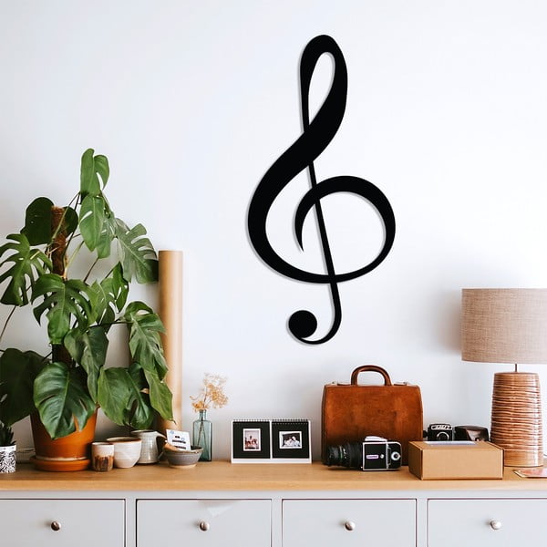 Decorazione murale nera Treble Clef - Wallity-image-1