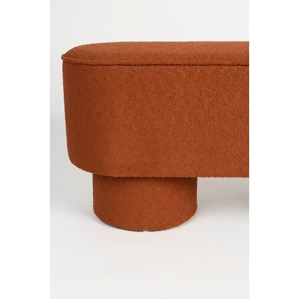 Panchina color mattone con rivestimento in bouclé Marcos – White Label-image-3