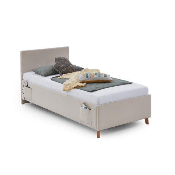 Letto da bambini beige imbottito con contenitore con rete inclusa 90x200 cm Cool – Meise Möbel-image-3
