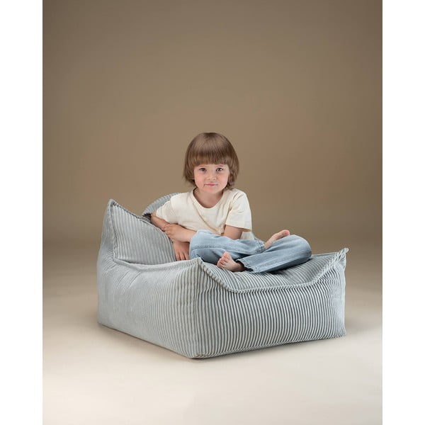 Pouf a sacco per bambini color menta con rivestimento in velluto a coste Chair – Wigiwama-image-1