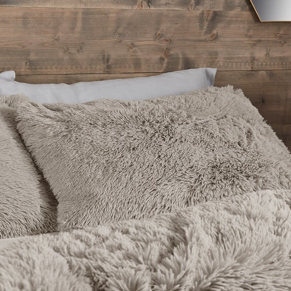 Biancheria matrimoniale in micropile marrone 200x200 cm Cuddly - Catherine Lansfield-image-2