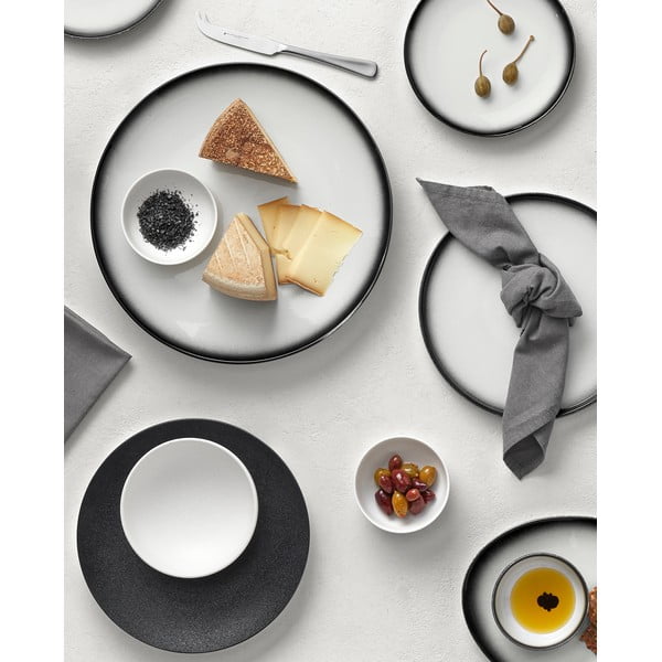 Piatto ovale in ceramica bianca e nera Caviar, 35 x 25 cm - Maxwell & Williams-image-2