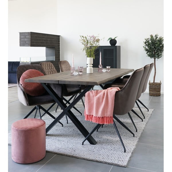 Sedia da pranzo marrone in imbottito Harbo – House Nordic-image-1