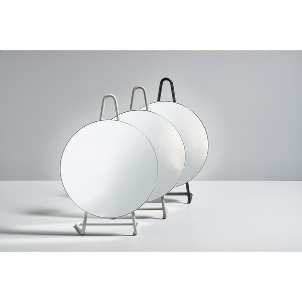 A-Mirror Specchio cosmetico da tavolo in acciaio grigio morbido, ø 31 cm - Zone-image-3