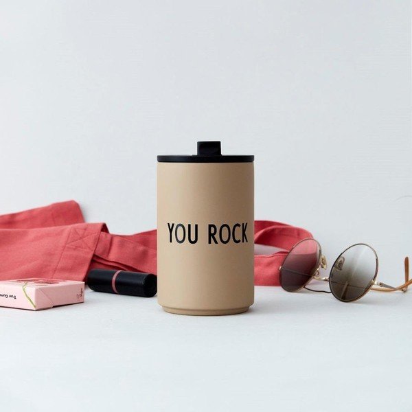 Tazza termica beige da 350 ml You Rock - Design Letters-image-1