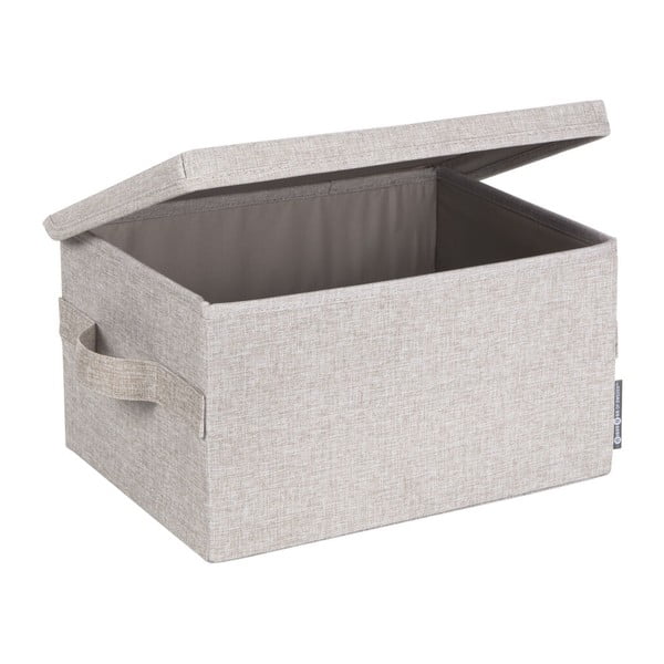 Scatola in tessuto beige con coperchio 35x19x26 cm Soft Storage - Bigso Box of Sweden