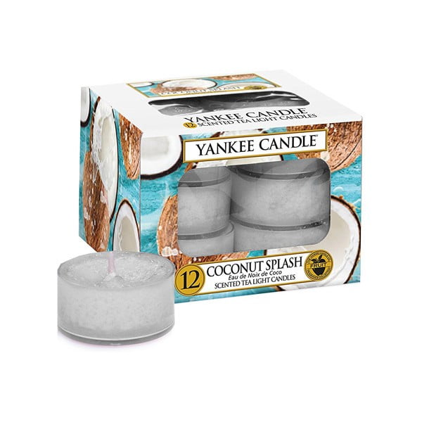 Set di 12 candele profumate, tempo di combustione 4 h Coconut Splash - Yankee Candle