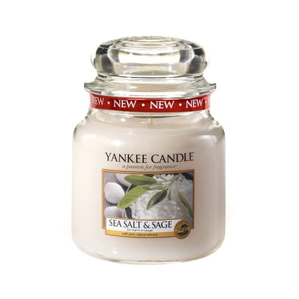 Vonná svíčka Yankee Candle Mořská sůl a šajvěj,, doba hoření 65 - 90 hodin