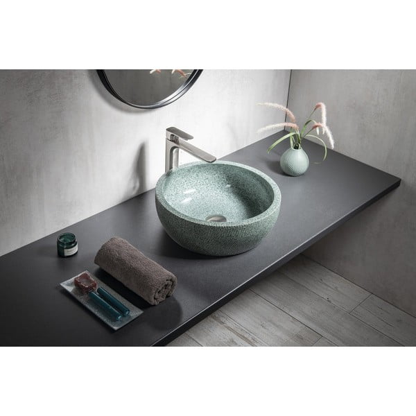 Lavabo rotondo verde in ceramica ø 42 cm Priori – Sapho-image-1