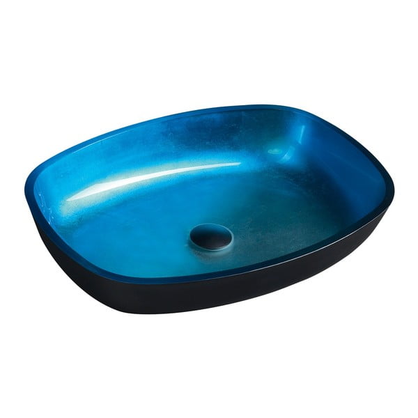 Lavabo blu in vetro 54x39,5 cm Kvaore – Sapho