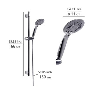 Set doccia in acciaio inox argento lucido 66 cm Young - Wenko