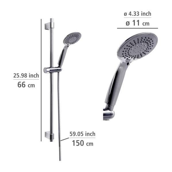 Set doccia in acciaio inox argento lucido 66 cm Young - Wenko-image-1