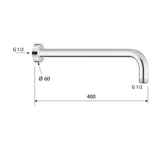 Parte in ottone bianco per attacco doccia ø 6 cm - Sapho