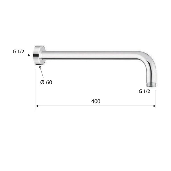 Parte in ottone bianco per attacco doccia ø 6 cm - Sapho-image-1