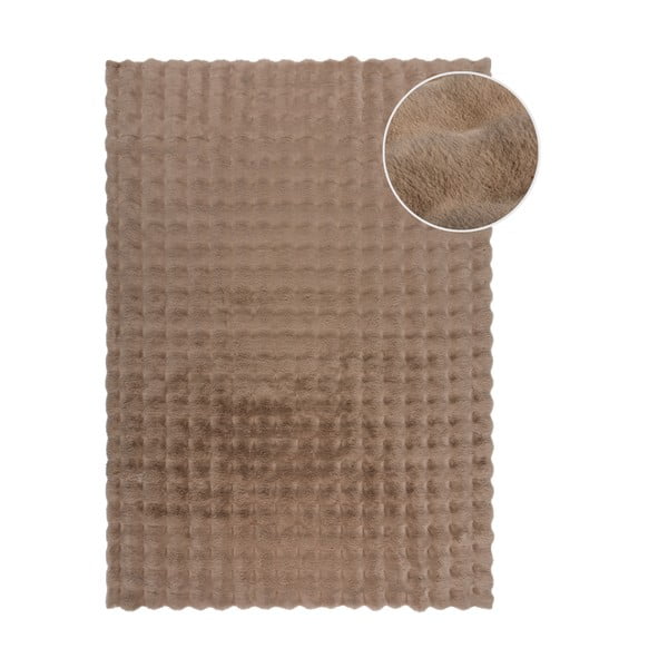 Tappeto in pelliccia sintetica marrone 180x290 cm Waffle Faux Fur - Flair Rugs