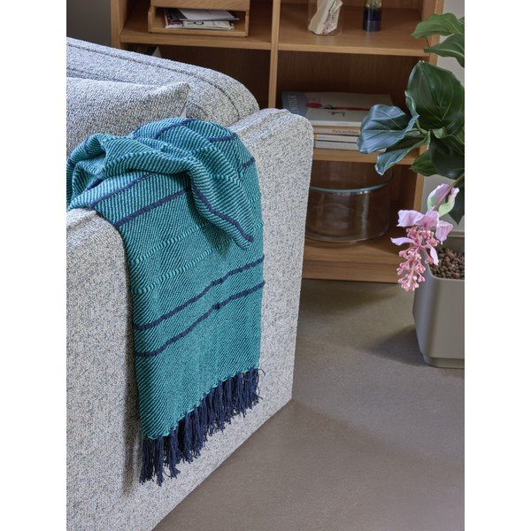 Coperta verde in cotone 140x200 cm Tap – Hübsch-image-1