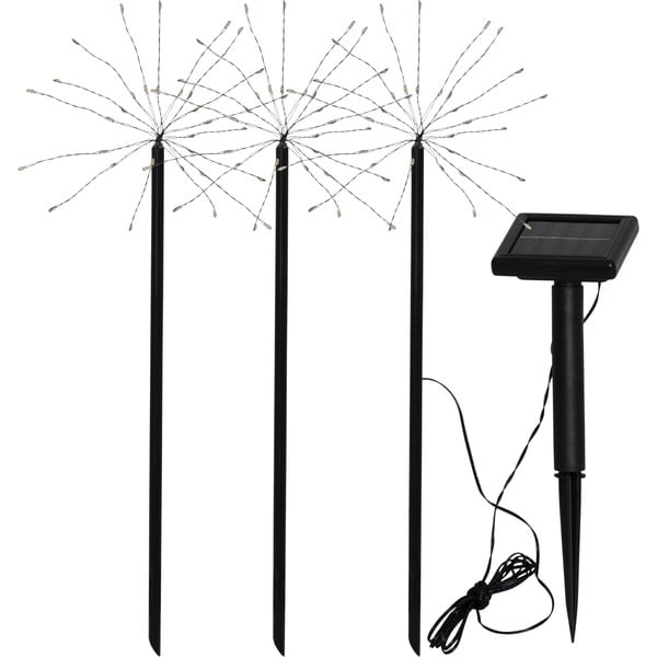 Illuminazioni esterne in set LED con alimentazione a pannelli solari con picchetto 3 pz (altezza totale 40 cm) Firework  – Star Trading