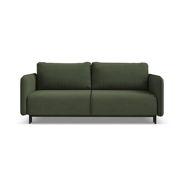 Divano letto verde con contenitore 226 cm Luana - Makamii