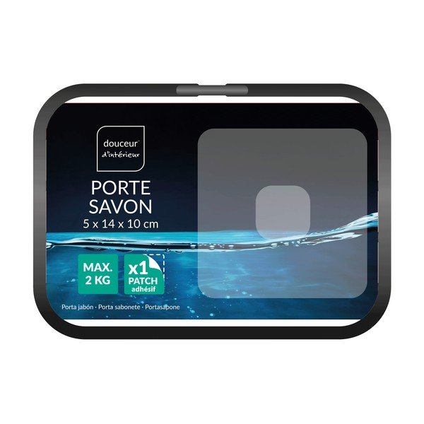 Portasaponetta senza foratura nero opaco in metallo Filaire Aluminium – douceur d'intérieur-image-2