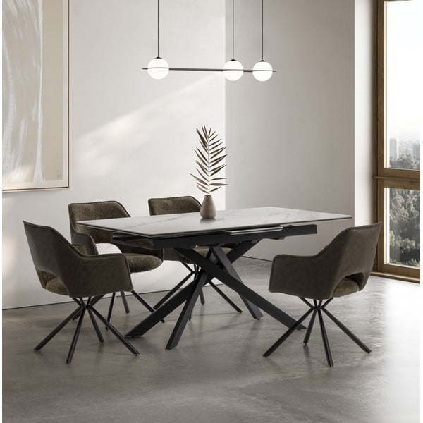 Tavolo da pranzo allungabile con piano aggiuntivo in ceramica 89,5x160 cm Belma - Marckeric-image-1