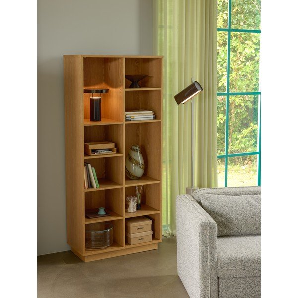 Libreria di colore naturale con effetto rovere 80x180x30 cm Disco – Hübsch-image-2