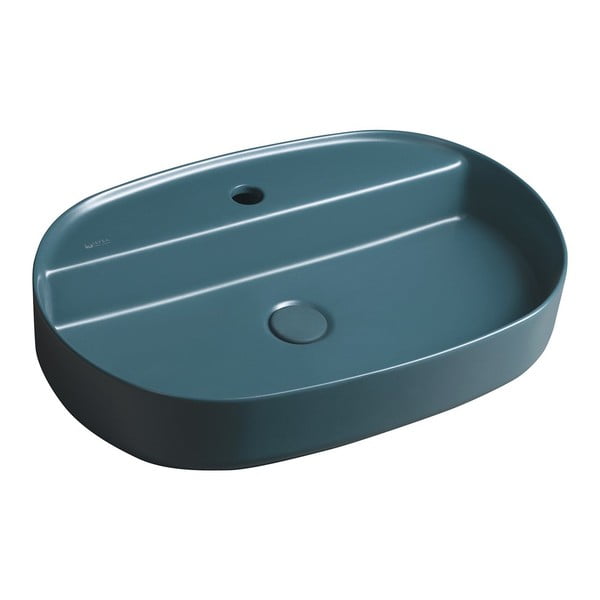 Lavabo color petrolio in ceramica 60x40 cm Infinity Oval – Sapho